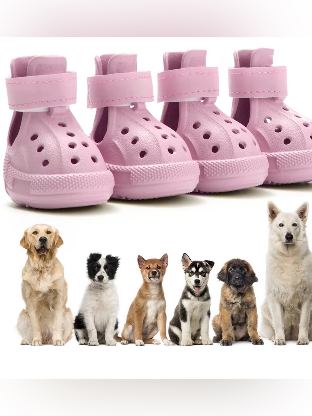 Pink Dog Boots with Adjustable Strap - Brand